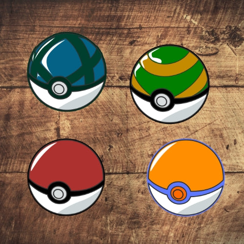 Set of 4 Pokeball Drinks Coasters