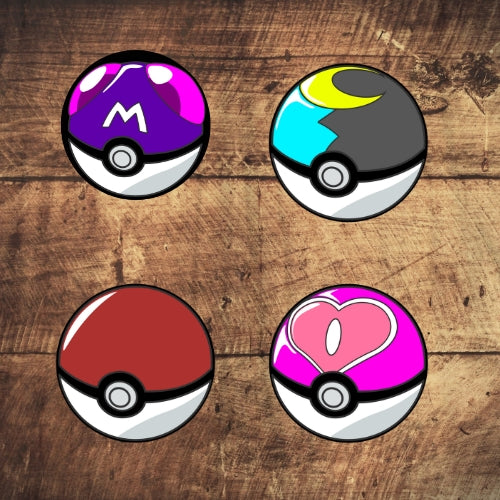 Set of 4 Pokeball Drinks Coasters