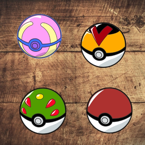 Set of 4 Pokeball Drinks Coasters