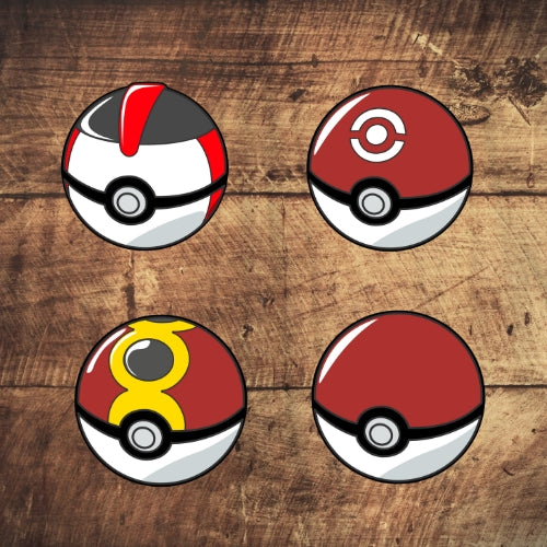 Set of 4 Pokeball Drinks Coasters