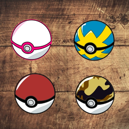 Set of 4 Pokeball Drinks Coasters