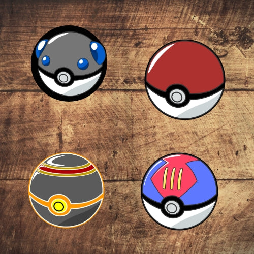 Set of 4 Pokeball Drinks Coasters