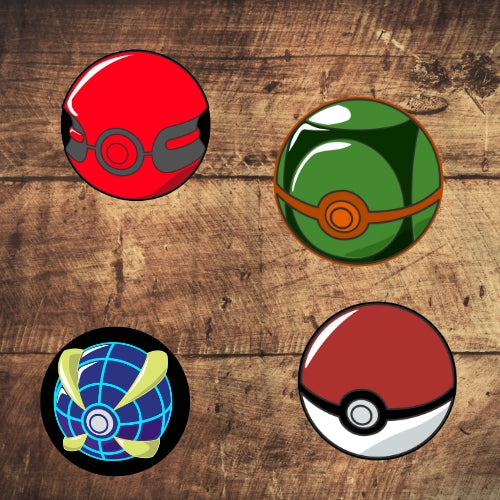 Set of 4 Pokeball Drinks Coasters